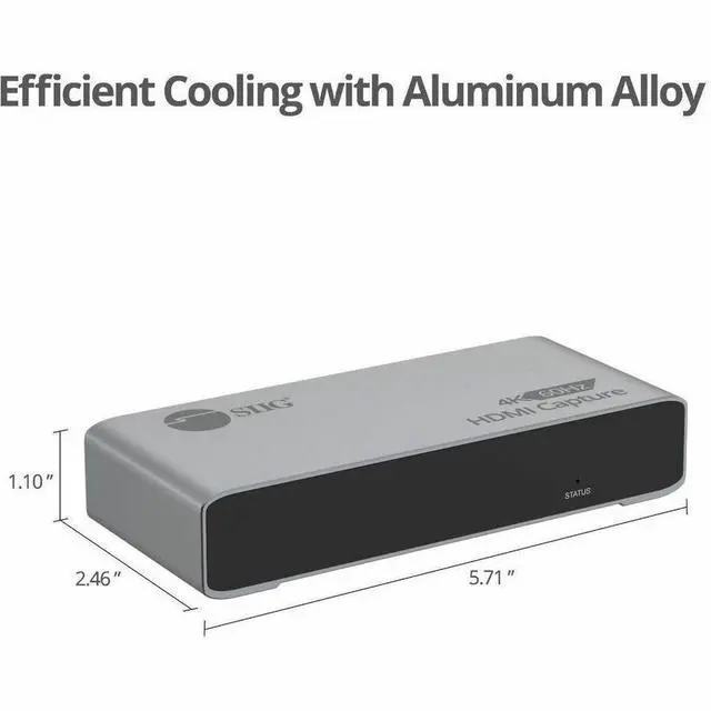 Alt view image 6 of 7 - SIIG 4K60Hz HDMI Video Capture Device with Loopout - USB-C HDMI Capture Card lets you capture and record true 4K video at 60fps while simultaneously outputting zero-latency 4K60Hz passthrough to your