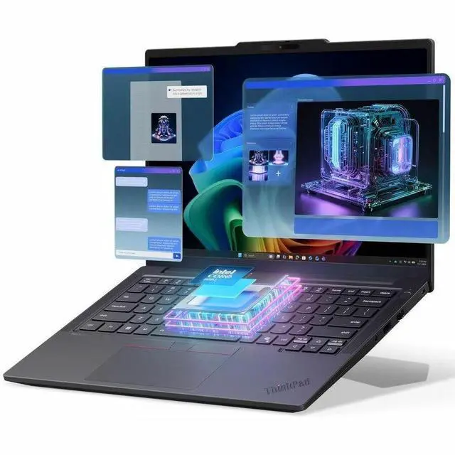 Alt view image 6 of 7 - Lenovo ThinkPad T14 Gen 7 21WN00BYUS 14" Copilot+ PC Notebook - WUXGA - 60 Hz - Intel Core Ultra 5 Series 3 325 - 16 GB - 256 GB SSD - English Keyboard - Black - Intel Chip - 1920 x 1200 - Window