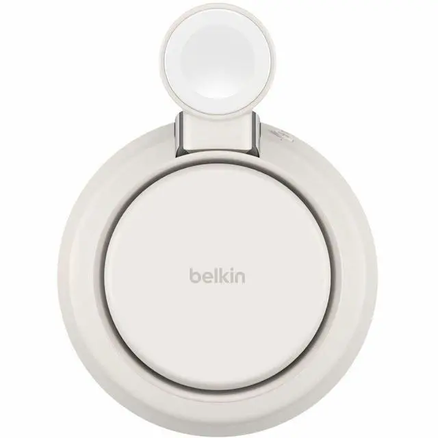 Alt view image 10 of 14 - Belkin UltraCharge Pro 25W 3-in-1 Magnetic Qi2 Wireless Charging Dock, Sand