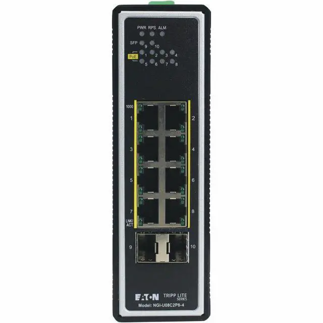 Alt view image 3 of 7 - Tripp Lite series NGI-U08C2P8-4 Ethernet Switch - 8 Ports - Gigabit Ethernet, Fast Ethernet, Ethernet - 1000Base-T, 1000Base-SX/LX, 10Base-T, 100Base-TX, 100Base-FX - 2 Layer Supported - 2 SFP Slots -