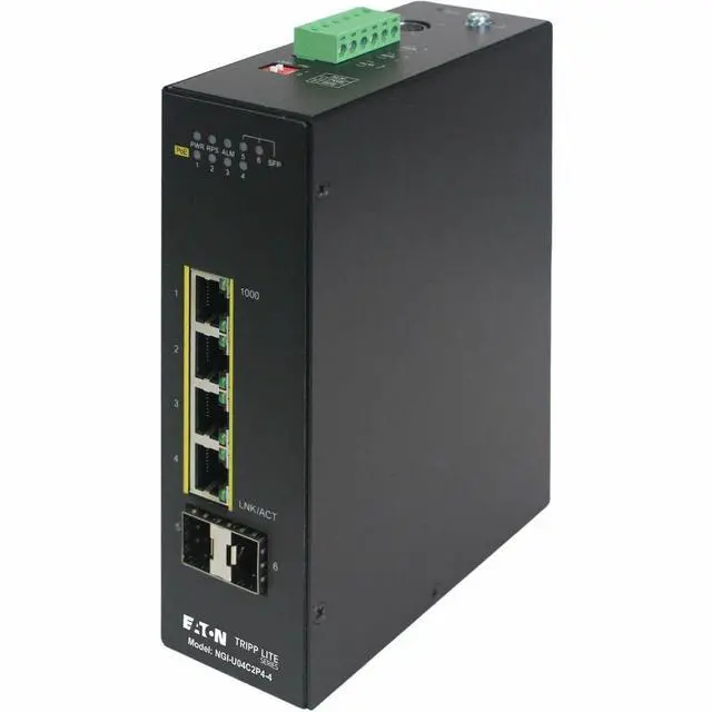 Alt view image 7 of 7 - Tripp Lite series NGI-U04C2P4-4 Ethernet Switch - 4 Ports - Gigabit Ethernet, Fast Ethernet, Ethernet - 1000Base-T, 1000Base-SX/LX, 10Base-T, 100Base-TX, 100Base-FX - 2 Layer Supported - 2 SFP Slots -