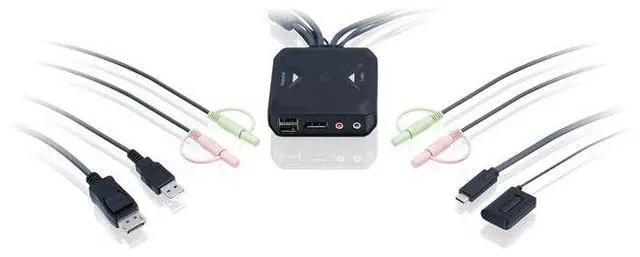 Alt view image 13 of 16 - IOGEAR 2-port 4K KVM Switch with DisplayPort USB-C and Audio GCS82DPC