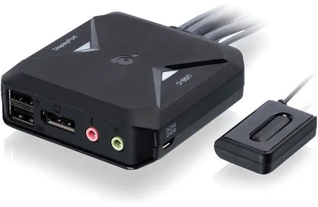 Alt view image 16 of 16 - IOGEAR 2-port 4K KVM Switch with DisplayPort USB-C and Audio GCS82DPC