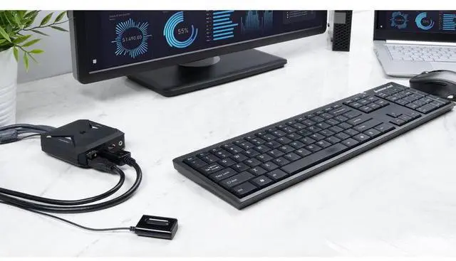 Alt view image 14 of 16 - IOGEAR 2-port 4K KVM Switch with DisplayPort USB-C and Audio GCS82DPC