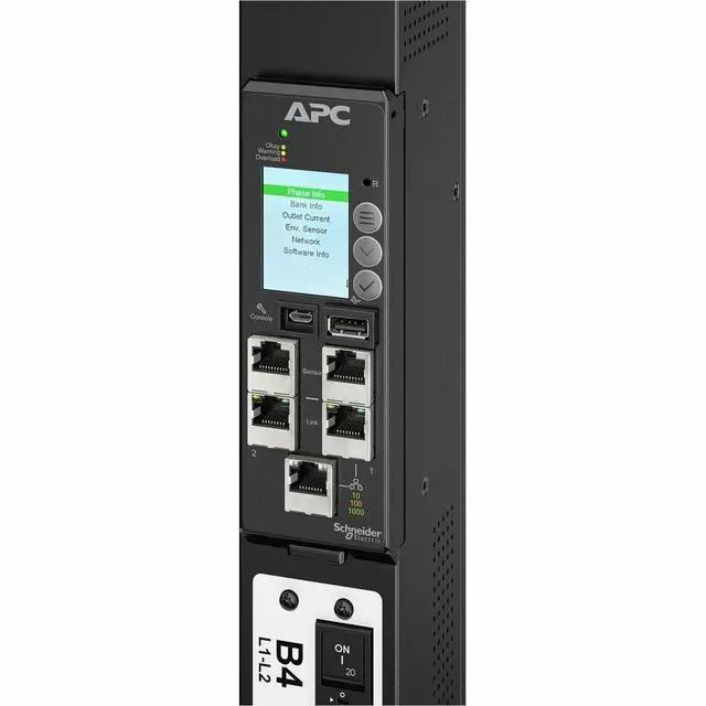 Alt view image 2 of 4 - APC NetShelter Rack PDU Advanced Gen 2, Switched Metered Outlet, 3Phase, 14.4kW, 208V 50A, CS8365C, 42 Outlet - Switched with Metered-by-Outlet - CS8365C 50A - 21 x IEC 60320 C13/C15, 21 x IEC 60320 C
