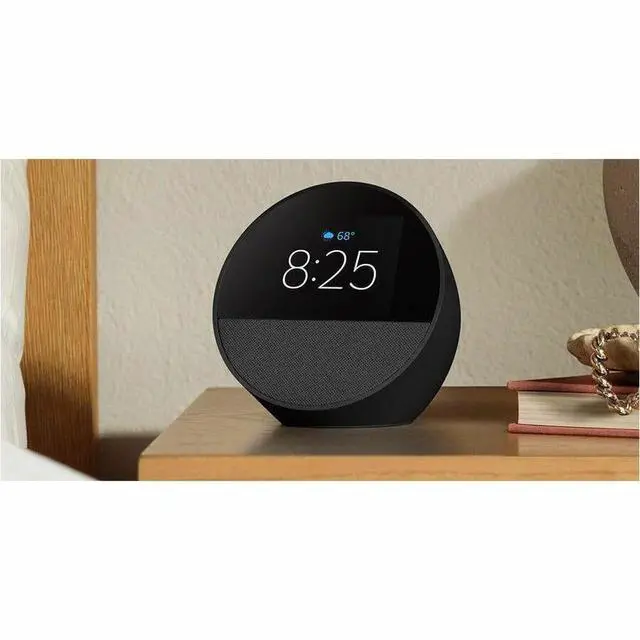 Alt view image 12 of 13 - _Mega Brand Echo Spot (newest model), Great for nightstands, offices and kitchens, Smart alarm clock with Alexa, Black