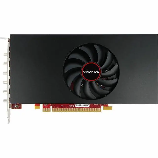 Alt view image 2 of 5 - VisionTek AMD Radeon RX 580 Graphic Card - 8 GB GDDR5 - 3840 x 2160 - 1.24 GHz Core - 256 bit Bus Width - PCI Express 3.0 x16 - DisplayPort - 6 x Mini DisplayPort - Mini DisplayPort - Fan Cooler - 3 Y