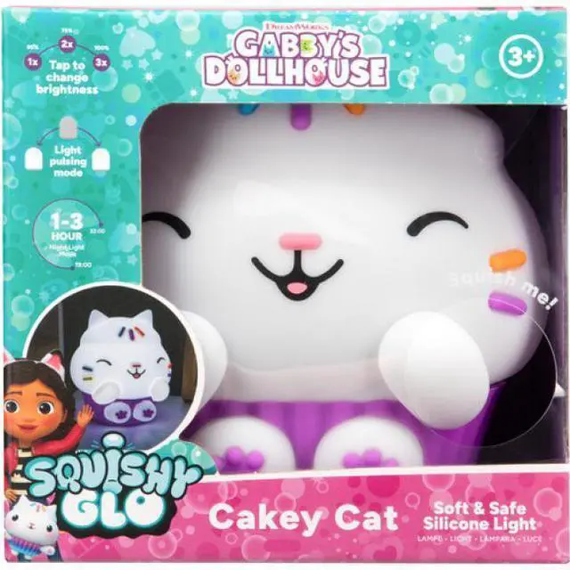 Main image of Gabby's Dollhouse - SquishyGlo - Cakey Cat Rechargeable Silicone Light