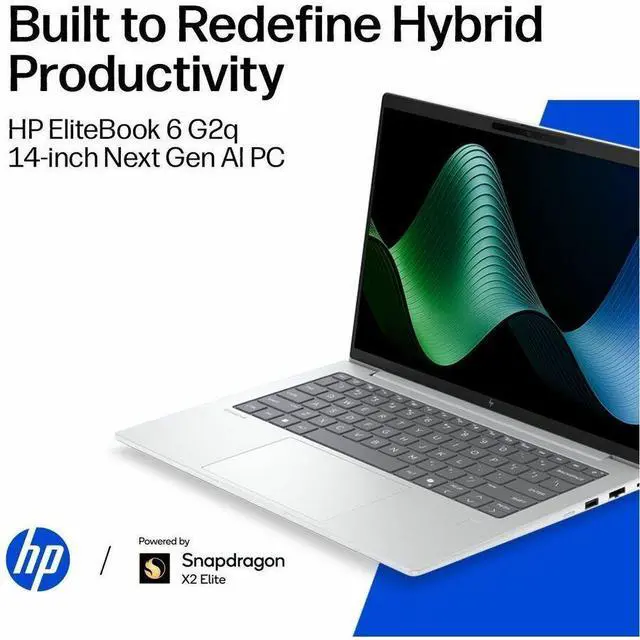 Alt view image 4 of 7 - HP EliteBook 6 G2q 14" Copilot+ PC Notebook - WUXGA - Qualcomm Snapdragon X2 Elite X2E-84-100 - 32 GB - 512 GB SSD - Glacier Silver - Qualcomm Chip - 1920 x 1200 - Windows 11 Pro - Qualcomm - In-