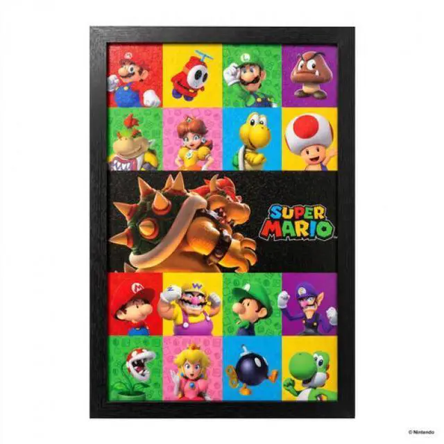 Main image of Super Mario- 3D Friends & Foes 11x17 Framed Gel Coat