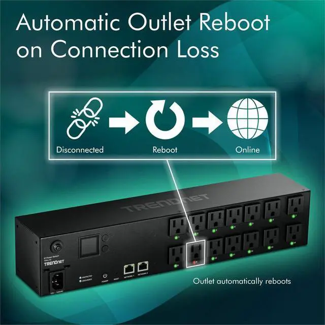 Alt view image 9 of 14 - TRENDnet TPI-L14,14-Outlet Managed 2U Rackmount Switched Power Distribution Unit