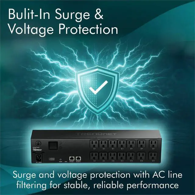 Alt view image 11 of 14 - TRENDnet TPI-L14,14-Outlet Managed 2U Rackmount Switched Power Distribution Unit