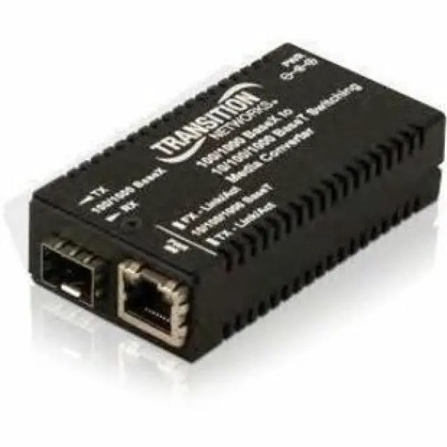 Alt view image 2 of 2 - Transition Networks M/GE-PSW-SFP-01 Transceiver/Media Converter - 1 x Network (RJ-45) - Single-mode, Multi-mode - Gigabit Ethernet - 10/100/1000Base-T, 100/1000Base-X - 1 x Expansion Slots - SFP - 1 x