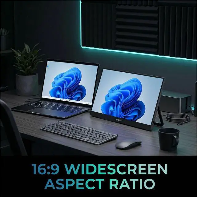 Alt view image 7 of 7 - Adesso CyberView P1 16" Class Full HD LCD Monitor - 16:9 - TAA Compliant - 15.6" Viewable - In-plane Switching (IPS) Technology - 1920 x 1080 - 25 ms - 60 Hz Refresh Rate - Speakers - Tilt -