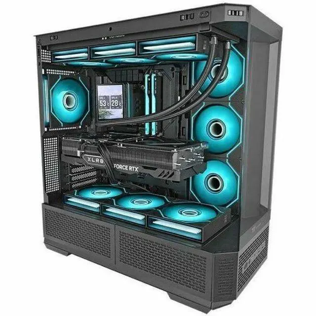 Alt view image 16 of 20 - Thermaltake SWAFAN 140 EX Infinity ARGB Sync; Infinity Mirror Hub; Infinity Mirror Frame; PWM 500~1800 RPM; MagForce 2.0; Swappable Blades; 5V 3-Pin Motherboard Sync; 3-Pack; Black; CL-F246-PL14SW-A
