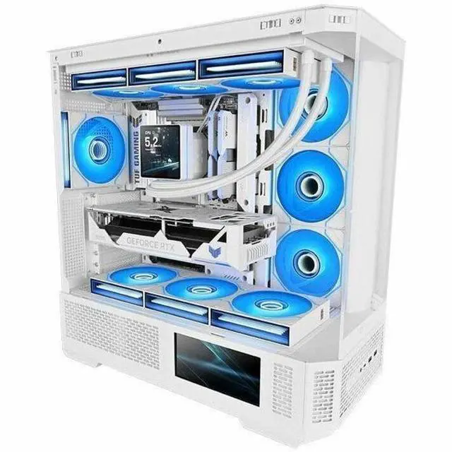 Alt view image 17 of 19 - Thermaltake SWAFAN 140 EX Infinity ARGB Sync; Infinity Mirror Hub; Infinity Mirror Frame;; PWM 500~1800 RPM; MagForce 2.0; Swappable Blades; 5V 3-Pin Motherboard Sync; 3-Pack; White; CL-F255-PL14SW-A
