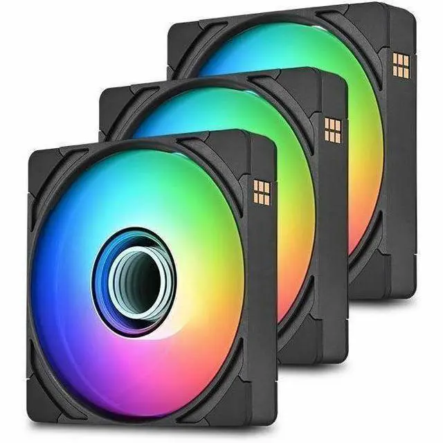 Alt view image 13 of 18 - Thermaltake CT140 EX Infinity ARGB Sync 3 Pack; Infinity Mirror Hub; 140mm x 28mm; PWM 500~1800 RPM; MagForce 2.0; 5V 3-Pin Motherboard Sync; 3-Pack; Black; CL-F242-PL14SW-A