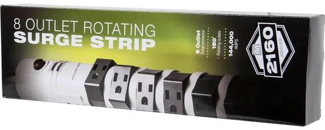 Alt view image 11 of 12 - Monoprice Power & Surge - 8 Outlet Rotating Surge Strip - Gray | UL Rated 2, 160 Joules with Grounded and Protected Light Indicator