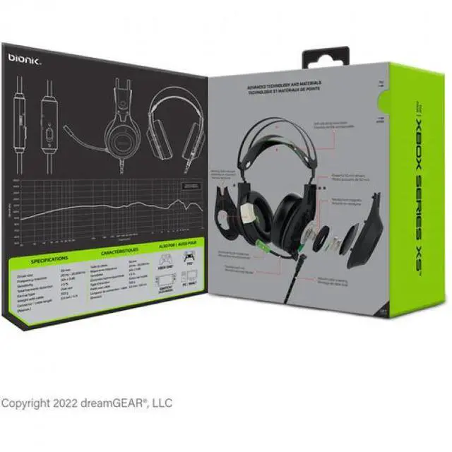 Alt view image 3 of 6 - Xbox Accessory: Wired Headset - BIONIK SIREX - Black: Compatible?with PC, Switch, PS5, Xbox X|S & Green: Compatible?with PC, Switch, PS5, Xbox X|S