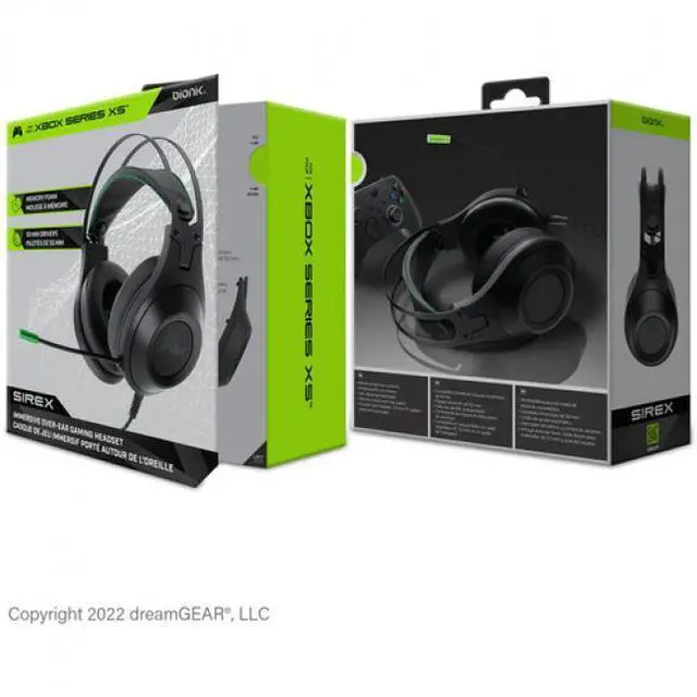 Alt view image 4 of 6 - Xbox Accessory: Wired Headset - BIONIK SIREX - Black: Compatible?with PC, Switch, PS5, Xbox X|S & Green: Compatible?with PC, Switch, PS5, Xbox X|S
