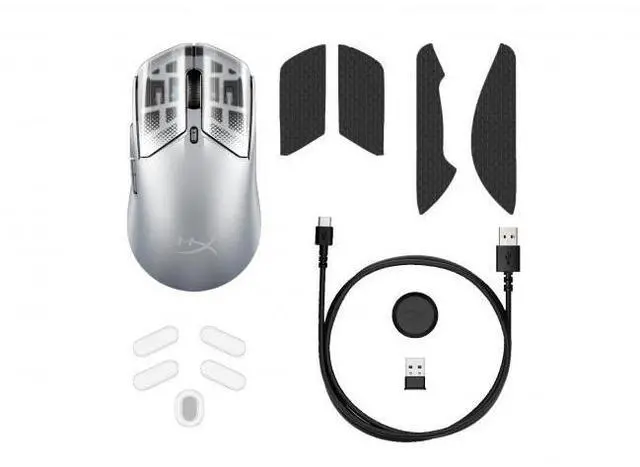 Alt view image 9 of 14 - HyperX Pulsefire Haste 2 S Silver Wireless Gaming Mouse