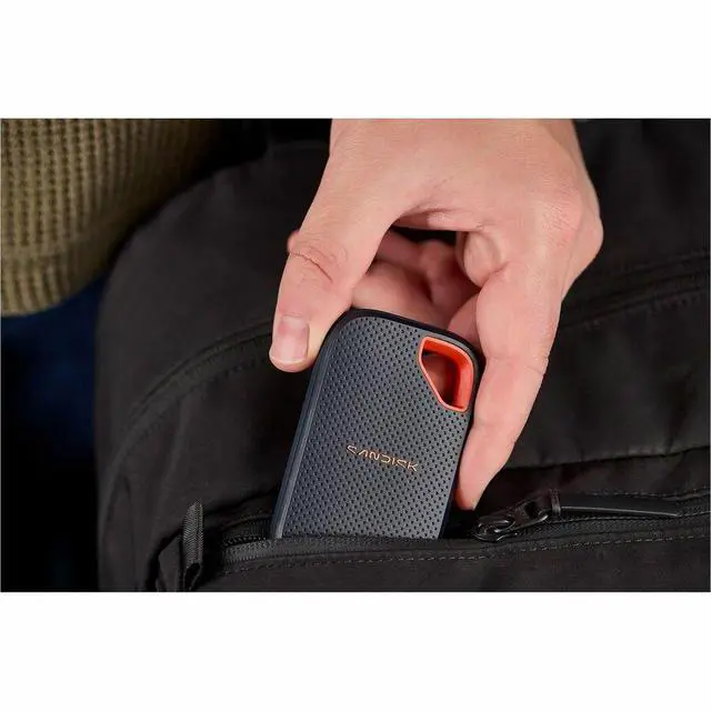 Alt view image 3 of 7 - SanDisk SDSSDE70-500G-G25 500 GB Portable Solid State Drive - External - MAC, Desktop PC, iPhone Device Supported - USB Type C - 256-bit AES Encryption Standard