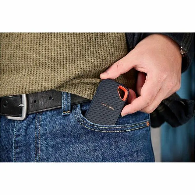 Alt view image 2 of 7 - SanDisk SDSSDE70-500G-G25 500 GB Portable Solid State Drive - External - MAC, Desktop PC, iPhone Device Supported - USB Type C - 256-bit AES Encryption Standard