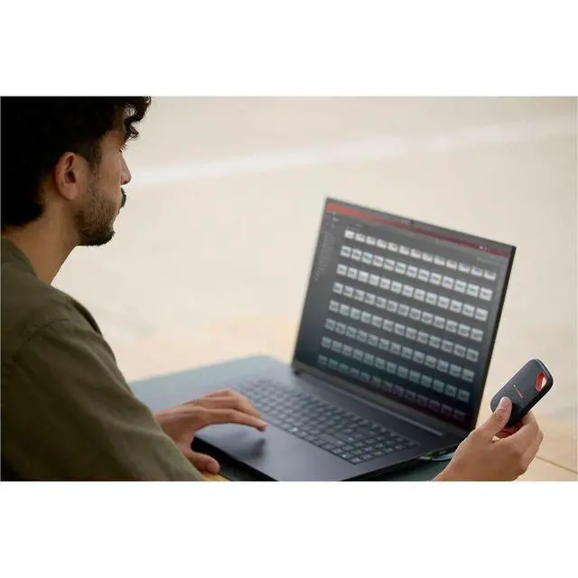 Alt view image 6 of 7 - SanDisk SDSSDE70-500G-G25 500 GB Portable Solid State Drive - External - MAC, Desktop PC, iPhone Device Supported - USB Type C - 256-bit AES Encryption Standard
