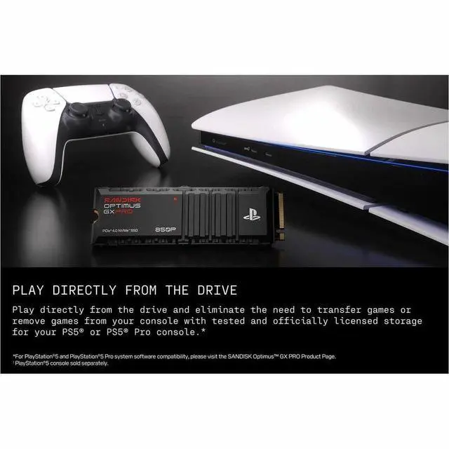 Alt view image 2 of 7 - SanDisk Optimus GX PRO 850P SDSG81200TAH-000E0 2 TB Solid State Drive - M.2 2280 Internal - PCI Express NVMe (PCI Express NVMe 4.0) - PlayStation, Gaming Console, Computer Device Supported - 1200 TB T