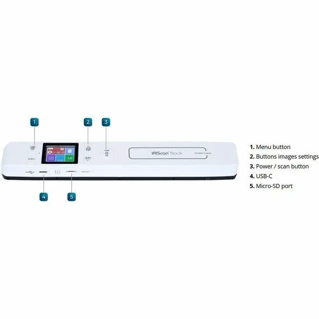 Alt view image 7 of 7 - I.R.I.S. IRIScan Cordless Handheld Scanner - 1050 dpi Optical - Book, Photo, Receipt - Portable - USB