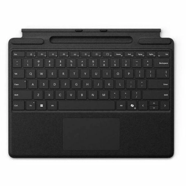 Main image of Microsoft Surface Pro 13-inch Keyboard with Pen Storage - Black with Bold Keyset - Compact - CoPilot, Snipping, Microphone Mute, Windows Key, Media Control, Screen Brightness Hot Key(s) - Windows 11 -