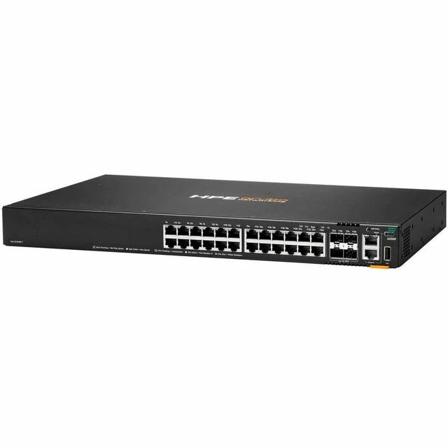 Alt view image 6 of 7 - HPE CX 6200 Ethernet Switch - 24 Ports - Manageable - Gigabit Ethernet - 10/100/1000Base-T, 1000Base-X - 3 Layer Supported - Modular - 4 SFP Slots - 59 W Power Consumption - Optical Fiber, Twisted Pai