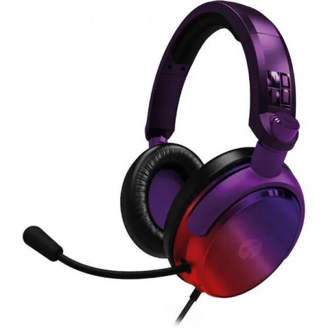 Alt view image 2 of 7 - PC Accessory: Wired Headset - 4Gamers C6-100 STRIKE - Red & Purple: Compatible with PC, Switch, PS5, Xbox X|S