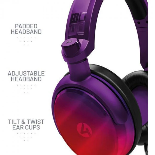 Alt view image 4 of 7 - PC Accessory: Wired Headset - 4Gamers C6-100 STRIKE - Red & Purple: Compatible with PC, Switch, PS5, Xbox X|S