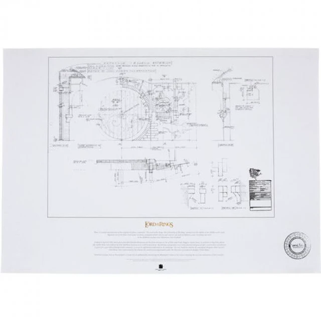 Main image of WETA Workshop - The Lord of the Rings Trilogy - The Door of Bag End Blueprint Replica Art Print