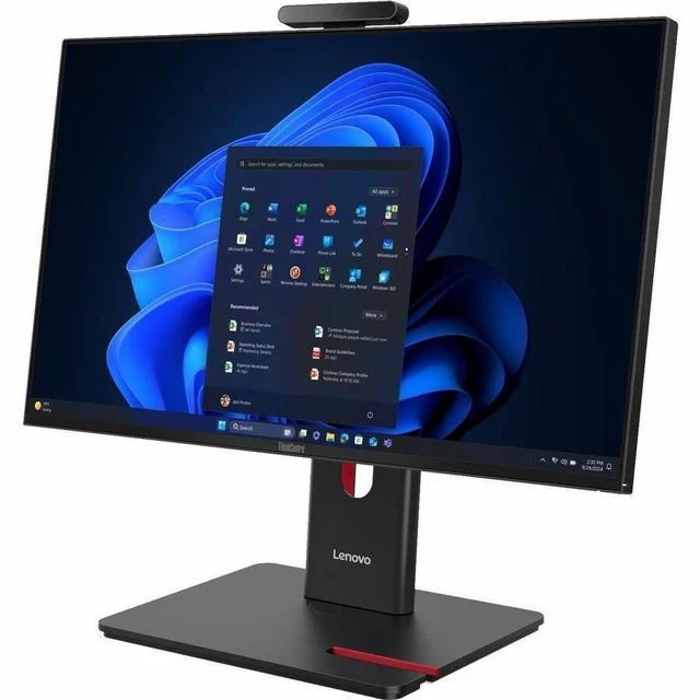 Alt view image 6 of 7 - Lenovo ThinkCentre M70a Gen 6 13AY000AUS All-in-One Computer - Intel Core Ultra 5 2nd Gen 225T - 16 GB - 256 GB SSD - 23.8" Full HD Touchscreen - Desktop - Black - Intel Q870 Chip - 1920 x 1080 -