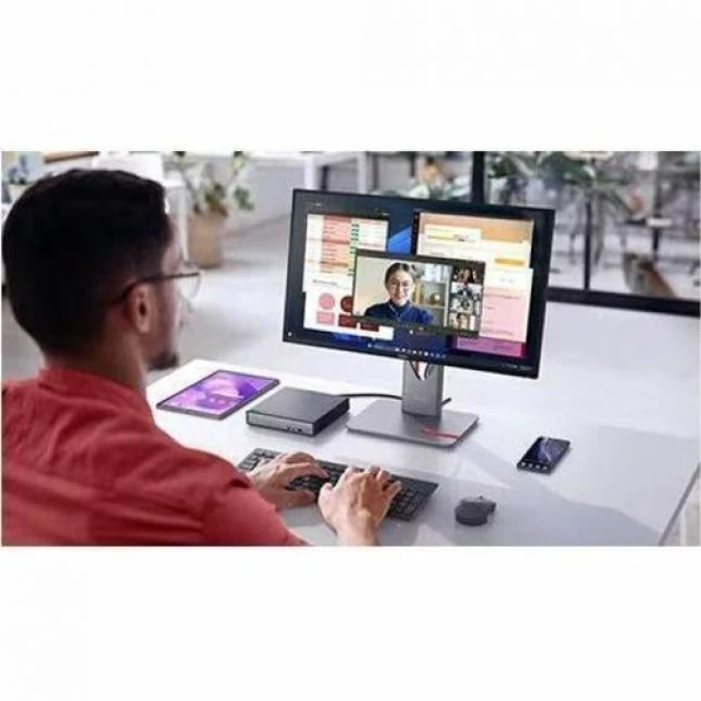 Alt view image 8 of 8 - Lenovo ThinkCentre neo 50q Gen 5 13B90032US Desktop Computer Intel Core 7 240H 32 GB 512 GB SSD Tiny Black Intel Chip Windows 11 Pro Intel DDR5 SDRAM English US Keyboard IEEE 802.11ax 135 W