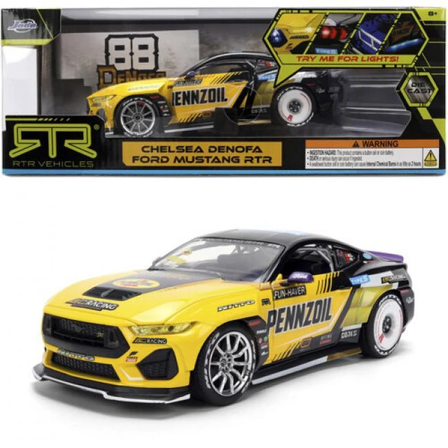 Alt view image 6 of 6 - Ford Mustang RTR #88 Chelsea Denofa "Pennzoil" "Formula Drift PRO Championship" (2025) with Lights "RTR Vehicles" Series 1/24 Diecast Model Car by Jada