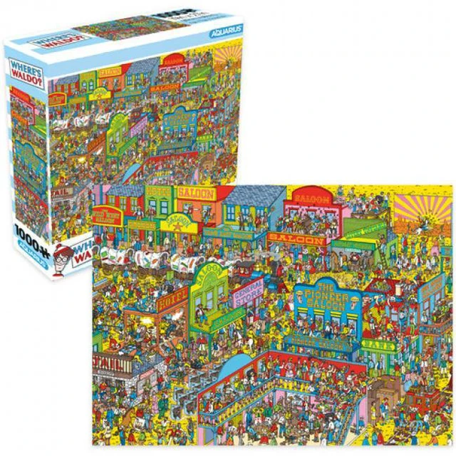 Main image of Where's Waldo Wild Wild West 1000 Piece Jigsaw Puzzle (8x8 Box)