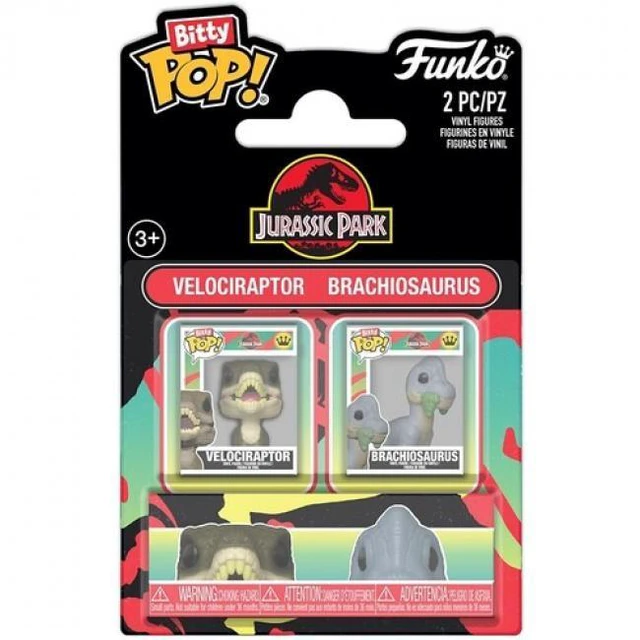 Main image of Funko Bitty POP! Jurassic Park 2-Pack - Raptor & Brachiosaurus - 94199