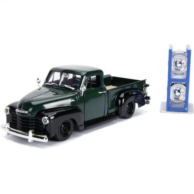 Alt view image 6 of 6 - 1953 Chevrolet 3100 Pickup Truck Green with Extra Wheels \Just Trucks\ Series 1/24 Diecast Model Car by Jada"""