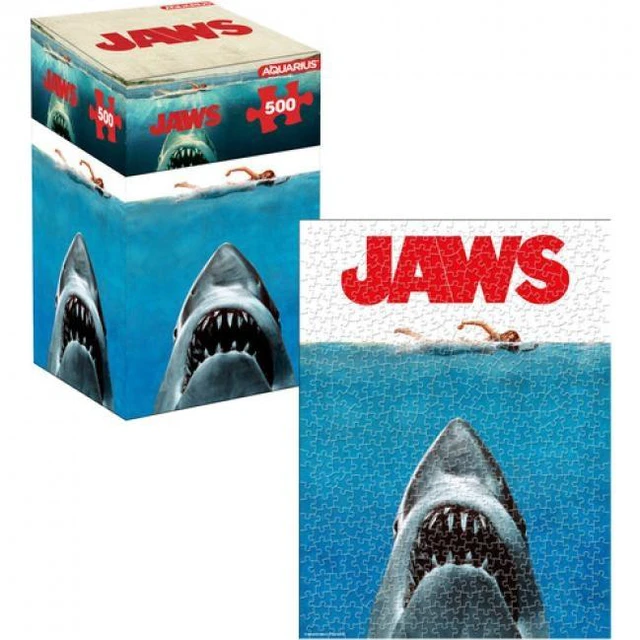 Main image of JAWS One Sheet 500 Piece Jigsaw Puzzle (Vertical Box)