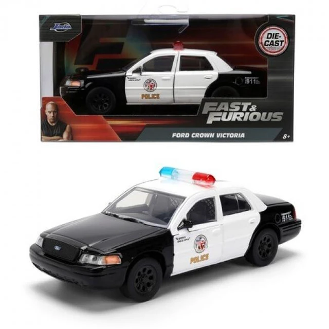 Alt view image 13 of 13 - Ford Crown Victoria "LAPD (LAPD) Black and White "The Fast and the Furious" (2001) Movie 1/32 Diecast Model Car by Jada
