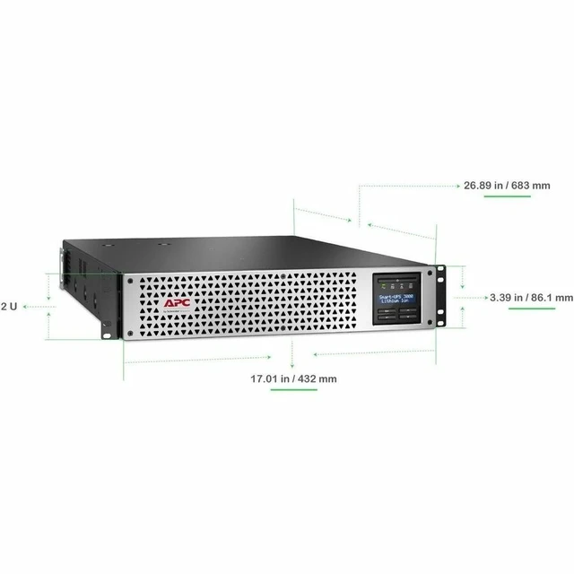 Alt view image 2 of 5 - APC Smart-UPS, Line Interactive, 3kVA, Lithium-ion, Rackmount 2U, 120V, 1x NEMA L5-30R+6x NEMA 5-20R outlets, SmartConnect Port+Network Card, AVR, LCD - 2U Rack-mountable - AVR - 2 Hour Recharge - 5.3