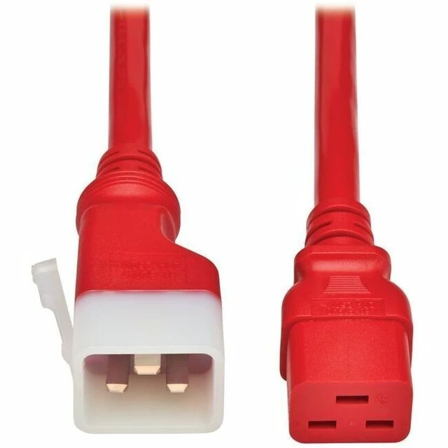 Alt view image 2 of 8 - PDU POWER CORD, C19 TO P-LOCK LITE C20 - 20A, 250V, 12 AWG, 6 FT. (1.8 M), RED,