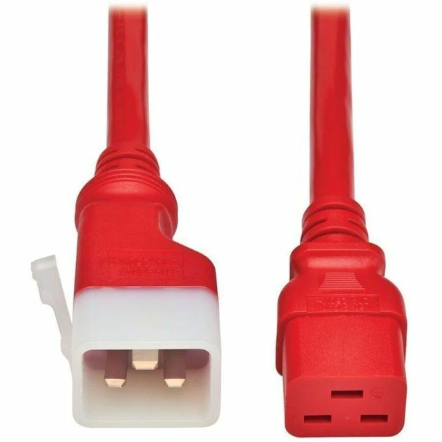 Alt view image 3 of 8 - PDU POWER CORD, C19 TO P-LOCK LITE C20 - 20A, 250V, 12 AWG, 3 FT. (0.9 M), RED,