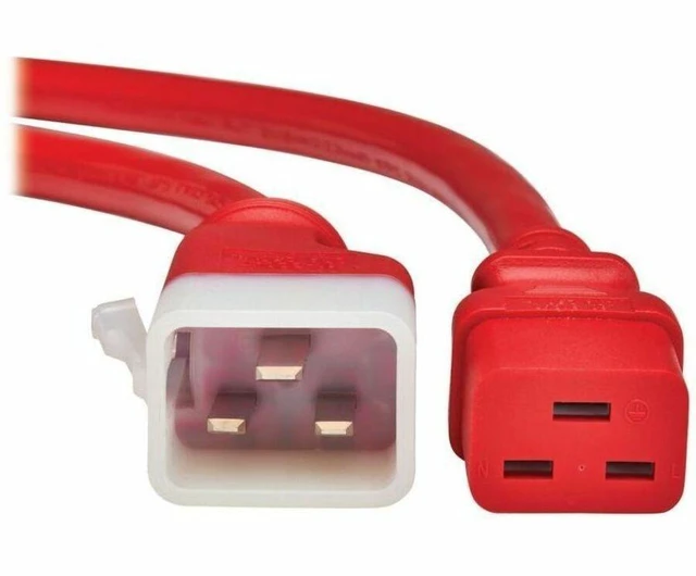 Alt view image 5 of 8 - PDU POWER CORD, C19 TO P-LOCK LITE C20 - 20A, 250V, 12 AWG, 3 FT. (0.9 M), RED,