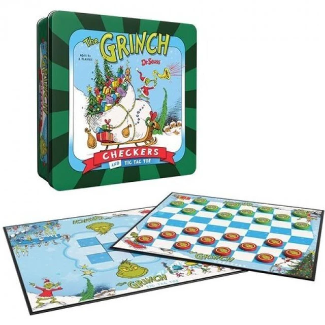 Main image of THE GRINCH CHECKERS & TIC TAC TOE BOARD GAME