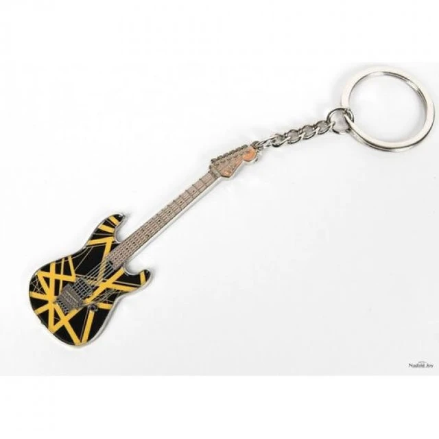 Alt view image 4 of 7 - EVH - Eddie Van Halen - Black & Yellow Bumblebee Guitar Keychain