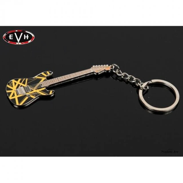 Alt view image 5 of 7 - EVH - Eddie Van Halen - Black & Yellow Bumblebee Guitar Keychain